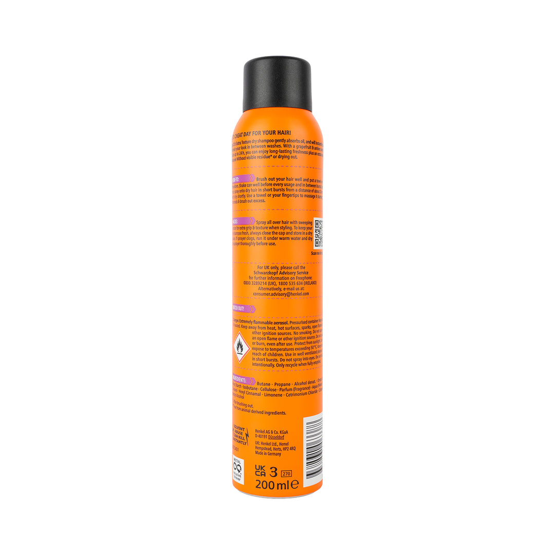 61779-Got2b Extra Texture Dry Shampoo 24H 200ml-Grapefruit &amp; Amber +1