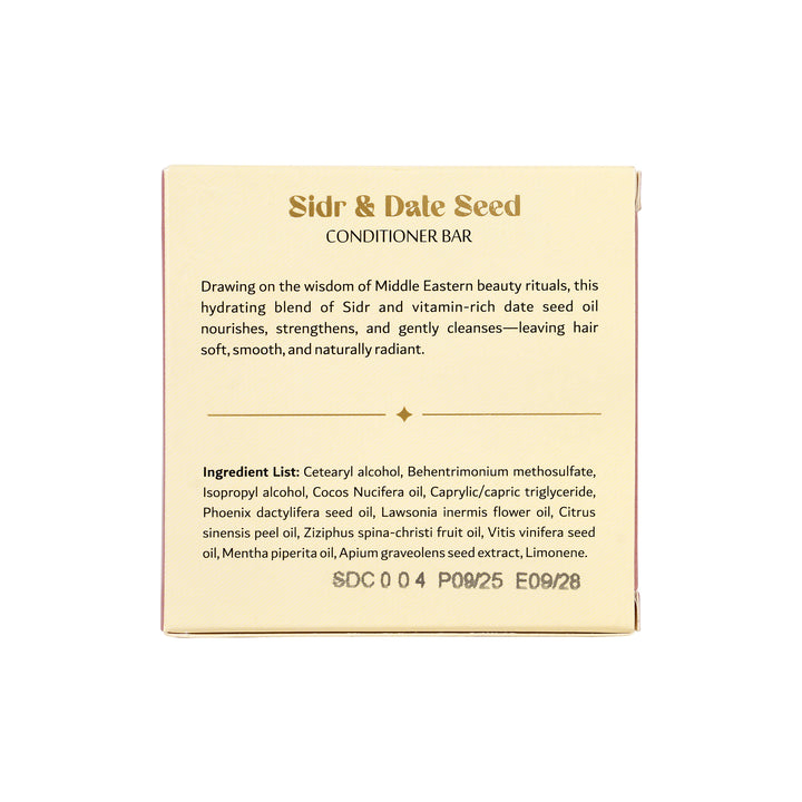-Sidr &amp; Date Seed Conditioner Bar With Henna Oil 70g +3