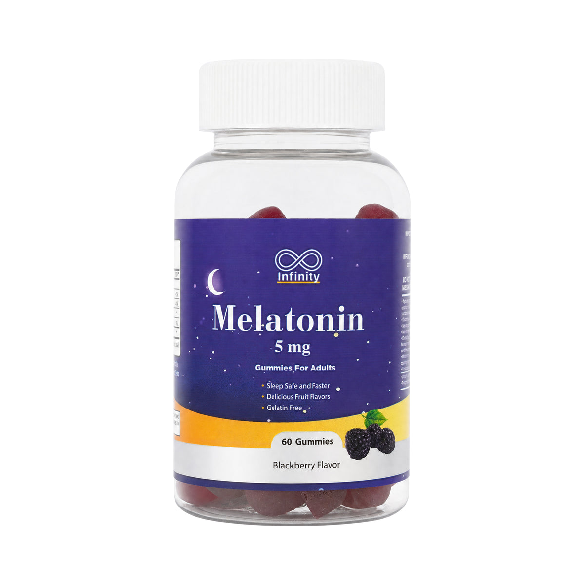 61826-Infinity Melatonin 5mg 60 Gummies-Blackberry Flavor +0