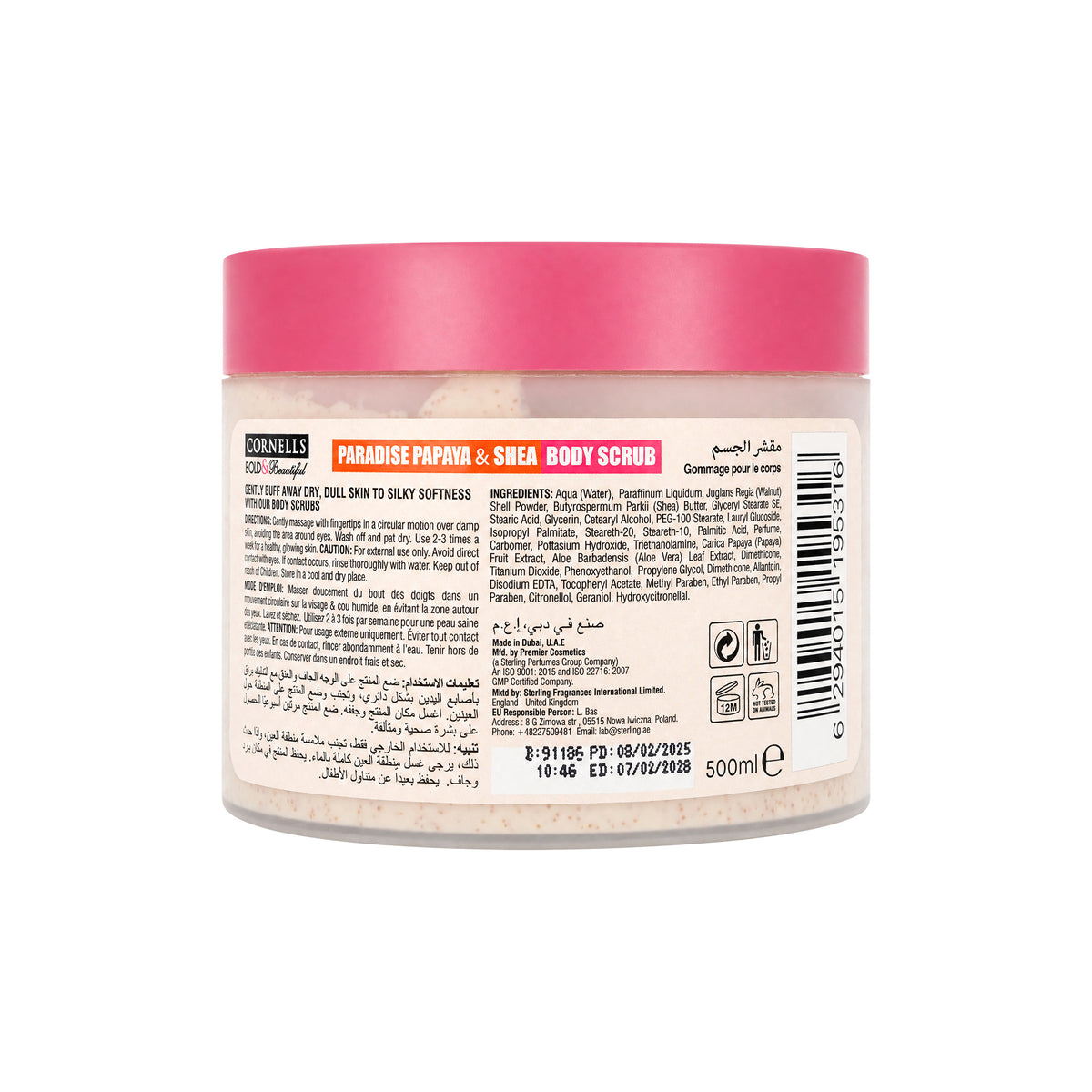 -Cornells B.B Paradise Papaya & Shea Body Scrub 500ml +1