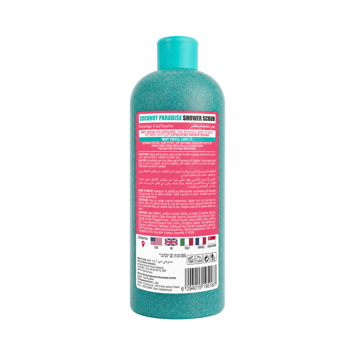 -Cornells B.B Coconut Paradise Shower Scrub 750ml +1
