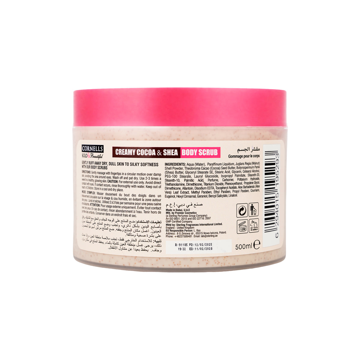-Cornells B.B Creamy Cocoa & Shea Body Scrub 500ml +1