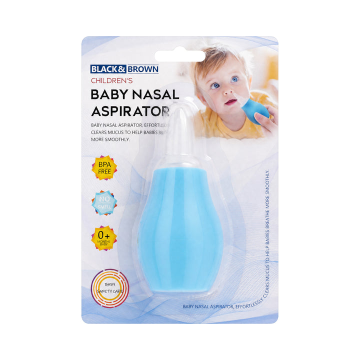 61843-Black &amp; Brown Baby Nasal Aspirator Manual-Blue +0