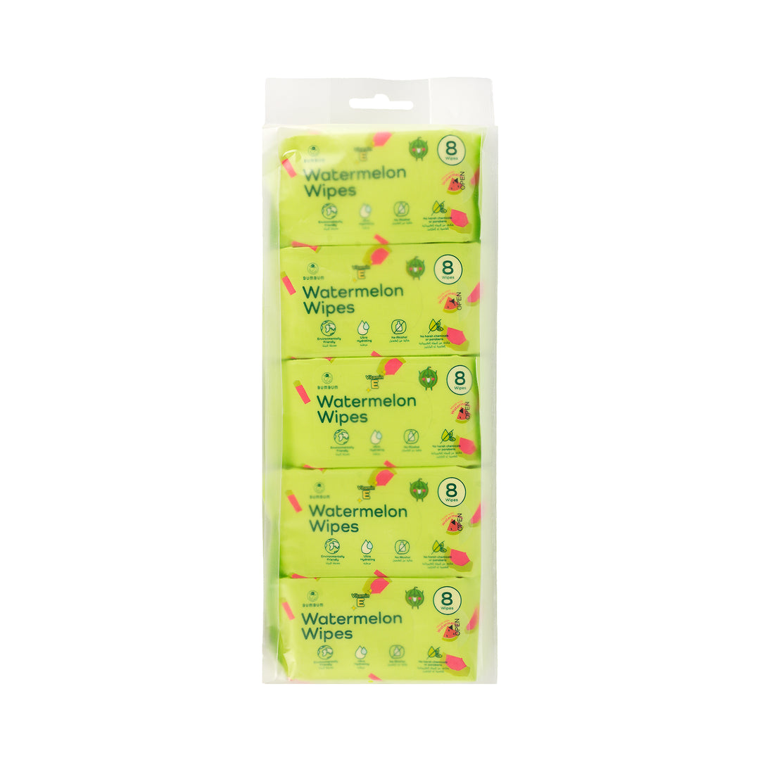 61892-Bumbum Vitamin E Watermelon Wet Wipes 8pcs-10 Packs +2