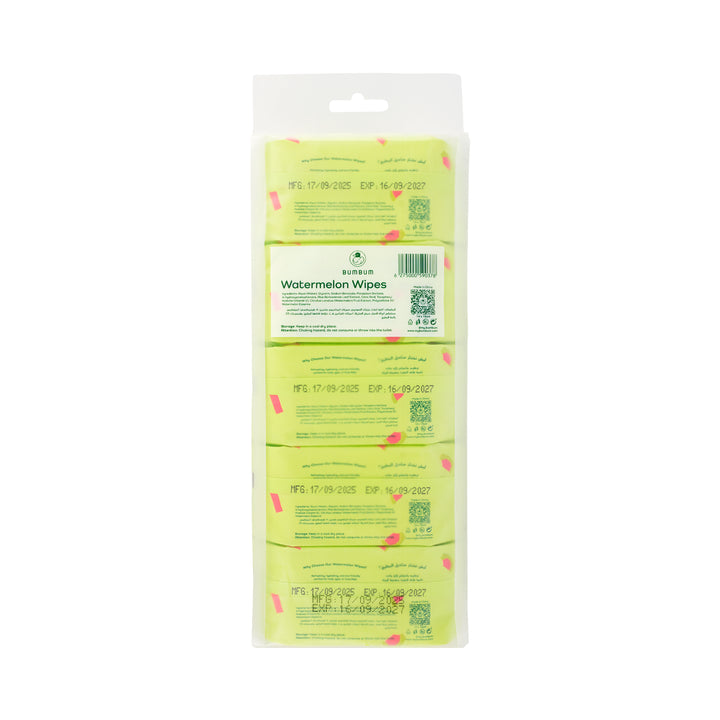 61892-Bumbum Vitamin E Watermelon Wet Wipes 8pcs-10 Packs