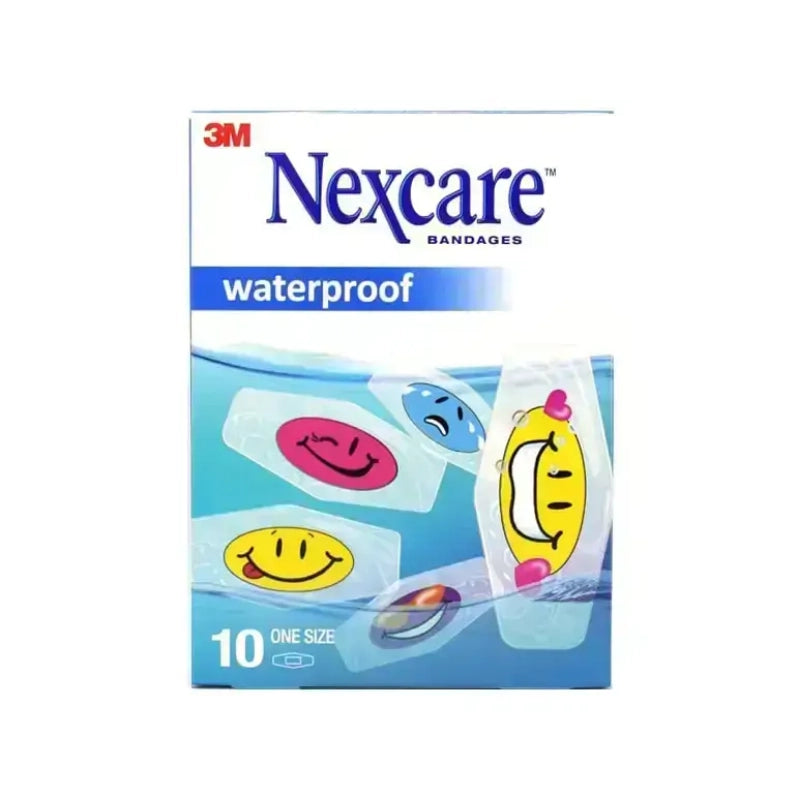 Nexcare Waterproof Emoji Bandages 26X57mm 10Pcs