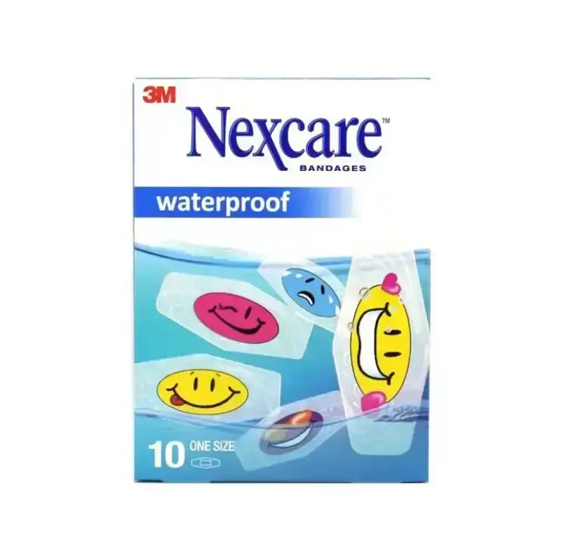 48721-Nexcare Waterproof Emoji Bandages 26X57mm 10Pcs