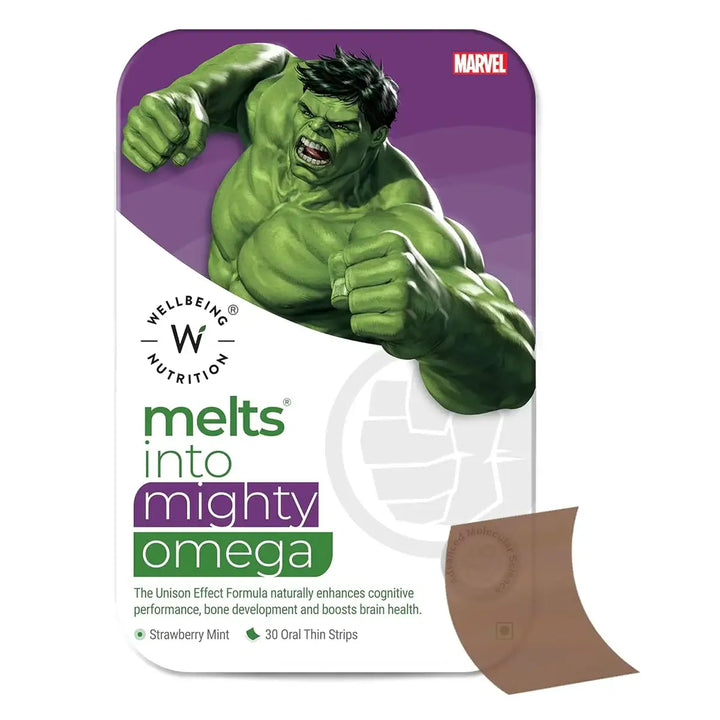 55048-Wellbeing Melts Into Kids Mighty Omega 30 Strips-Boys +3