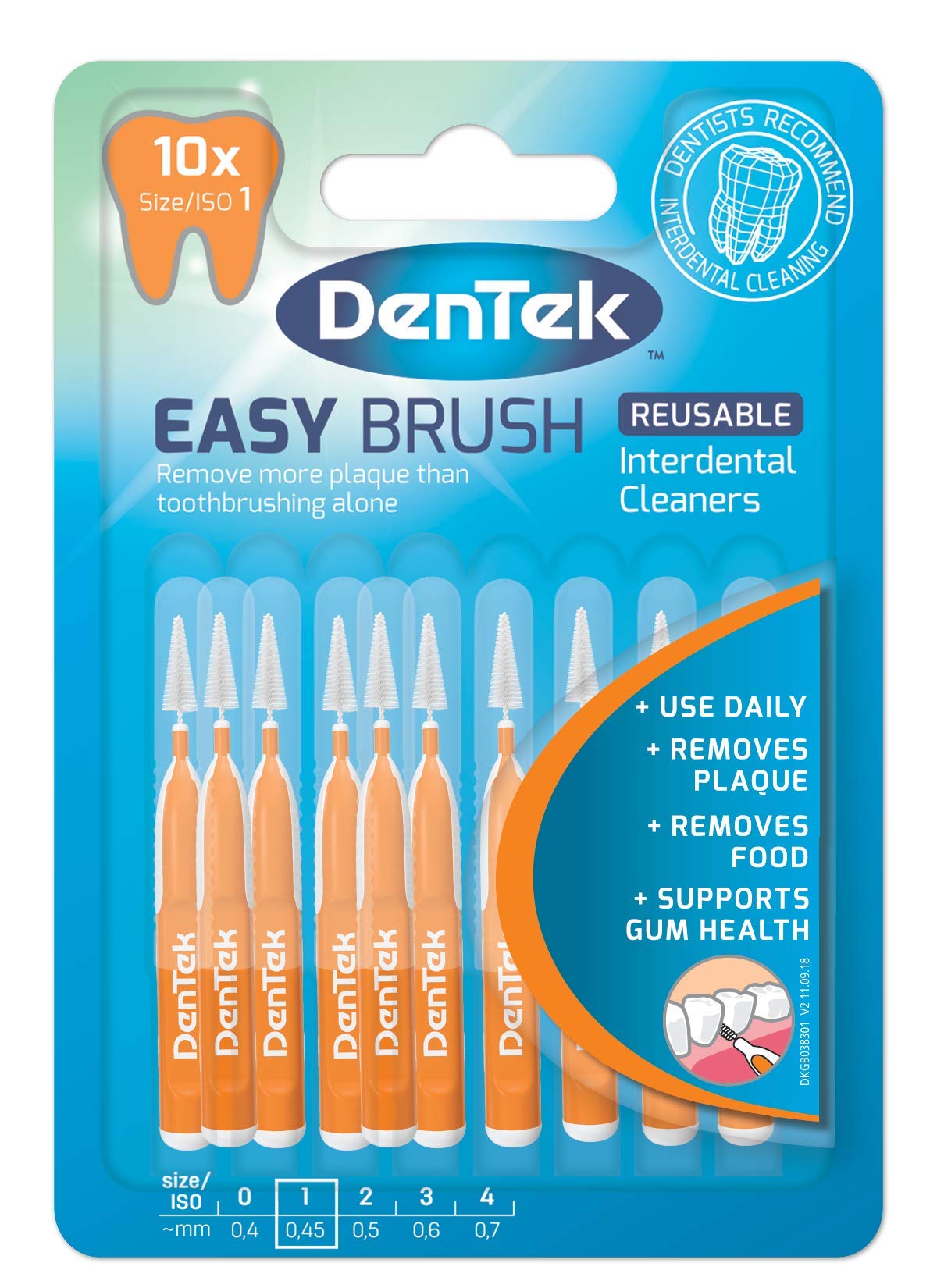 Dentek Easy Brush Interdental Brush 0.45mm-Size 1