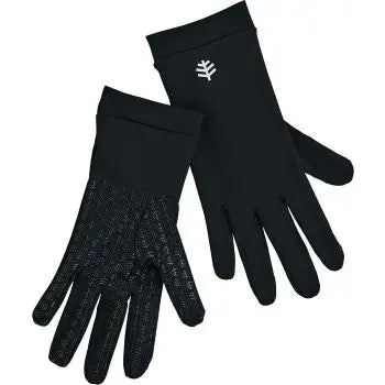 Coolibar Upf50+ Sun Black Gloves-L