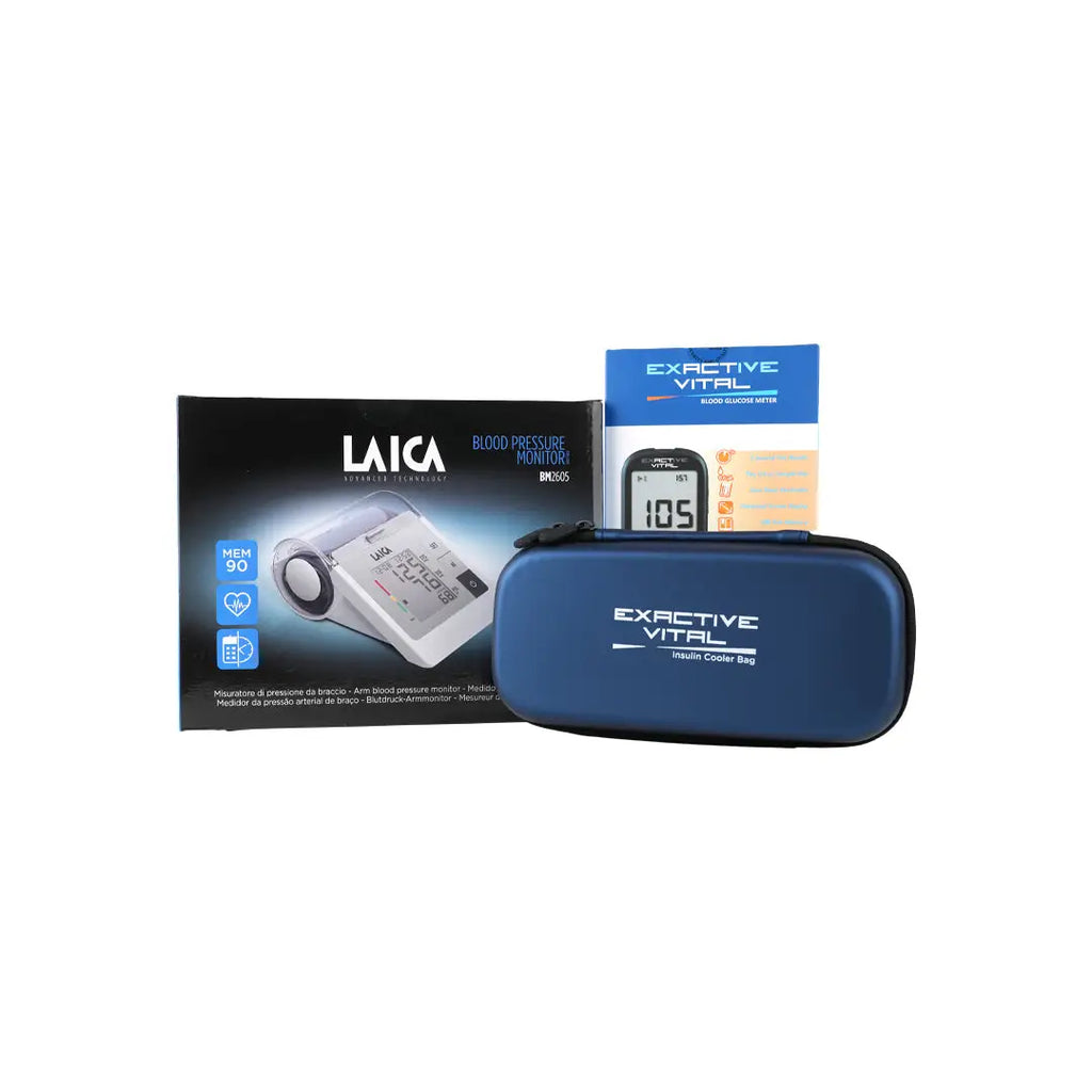 Bundle Laica BP Monitor+Exactive Glucometer+Cool Bag