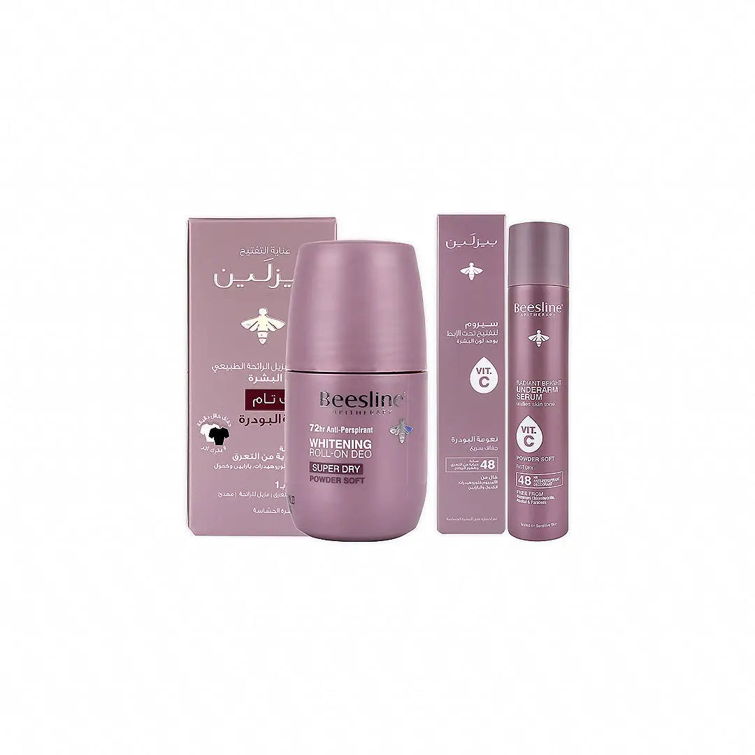 beesline combo roll on spray powder soft set