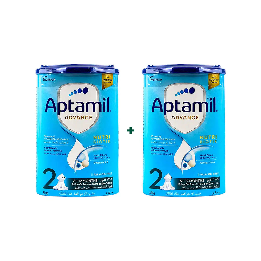 97854-Aptamil Advance Nutri Biotik No.2 Milk 800gm Duo Set +1