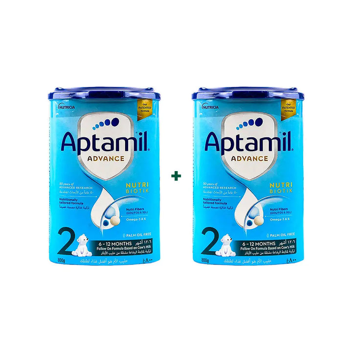 97854-Aptamil Advance Nutri Biotik No.2 Milk 800gm Duo Set +1