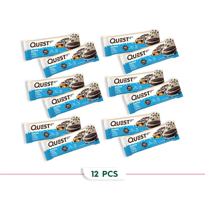 97987-Quest Protein Bar 18g-Dipped Cookies &amp; Cream 12*50G +1