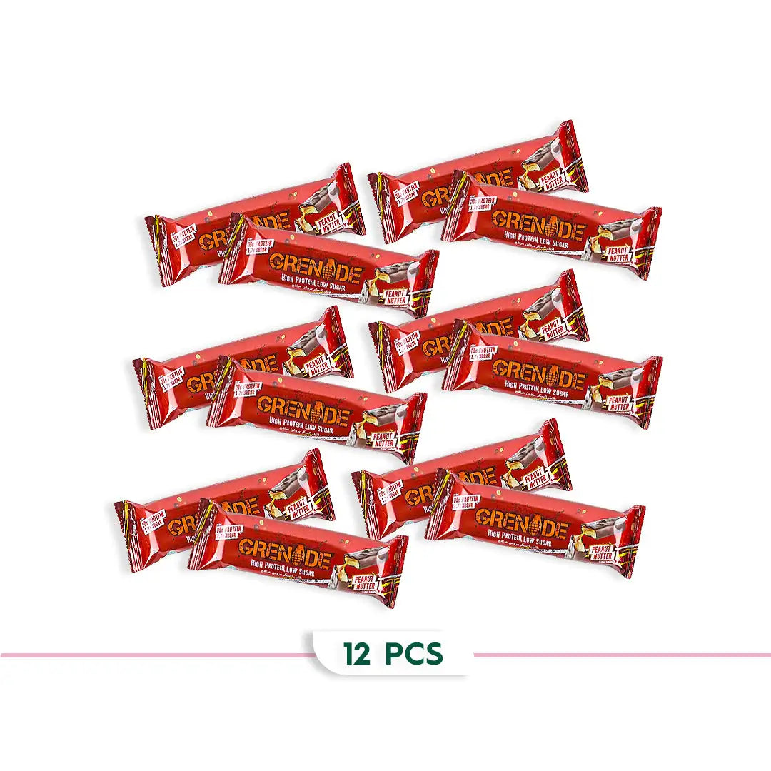 97990-Grenade Protein Bar 12*60g - Peanut Nutter +1