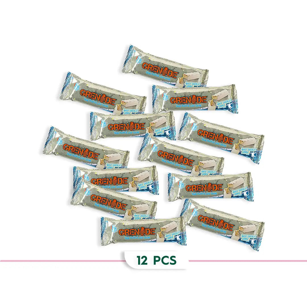 97991-Grenade Protein Bar 12*60g – White Chocolate Cookie 