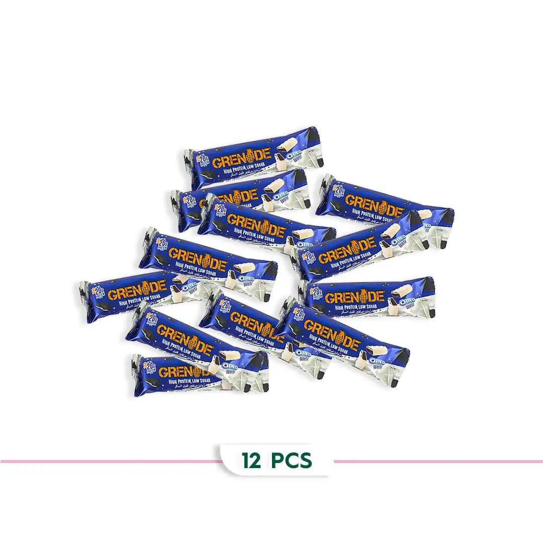 97993-Grenade Protein Bar 12*60g – Oreo White 