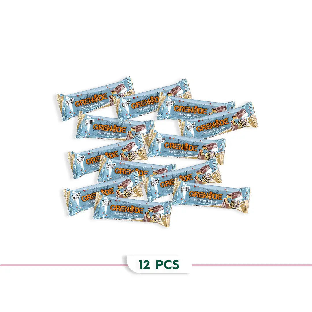 97994-Grenade Protein Bar 12*60g – Chocolate Chip Cookie Dough +1