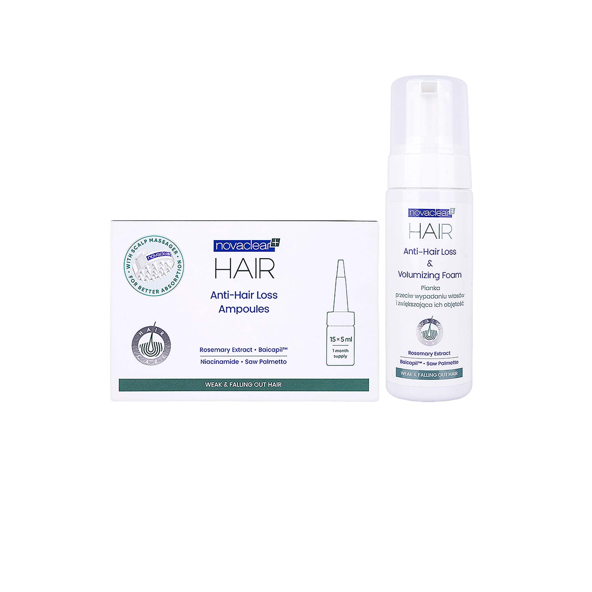 Novaclear Anti-Hair Loss Ampoules & Volume Foam Duo