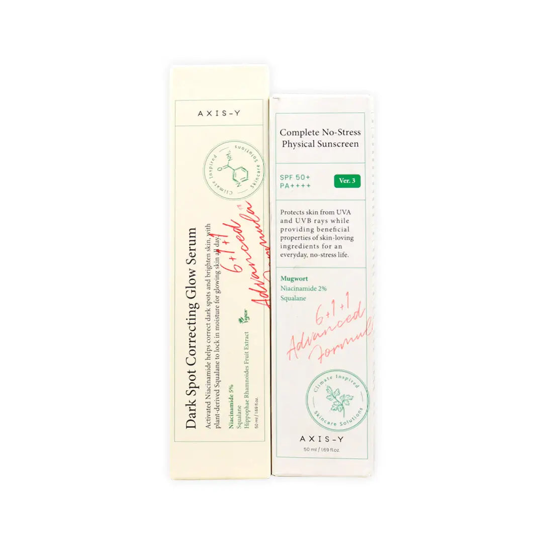 97127-Axis-Y Dark Spot Glow Serum + Sunscreen SPF 50+ Set +1
