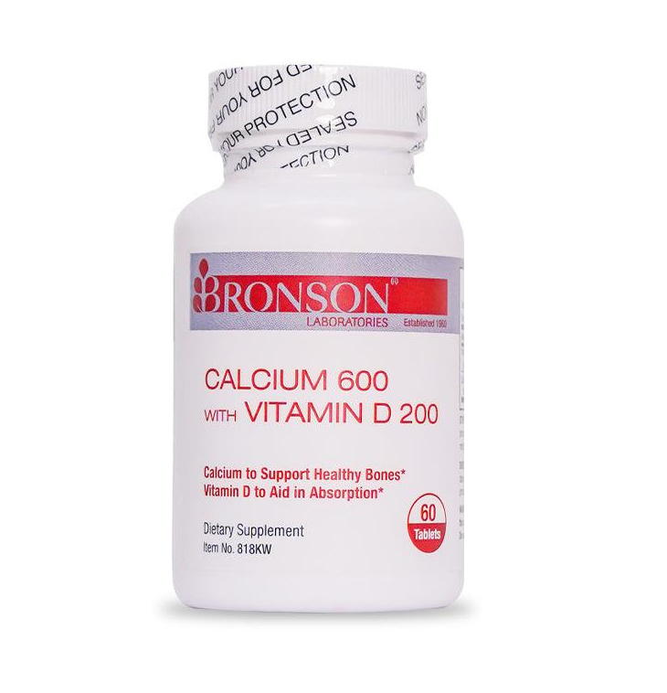 BRONSON CALCIUM 600 WITH VITAMIN D 200 60TABLETS