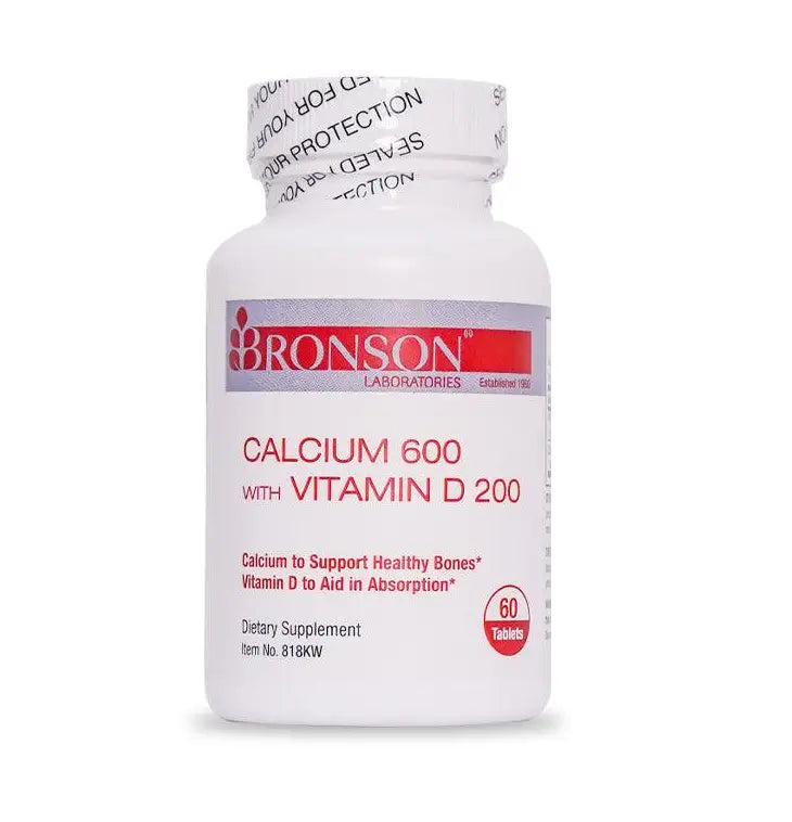 48997-Bronson Calcium 600 With Vitamin D 200 60Tablets
