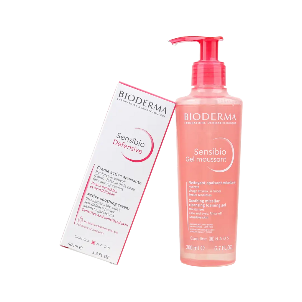 Bioderma Sensibio Defensice Cream + Gel Moussant-Set