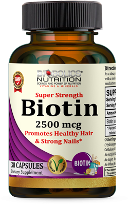 BIOBOLICS SUPER STRENGTH BIOTIN 2500MCG 30 CAPSULES