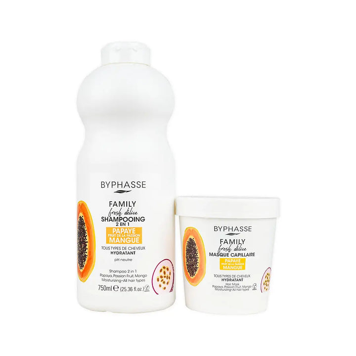 97367-Byphasse Fresh Delice Shampoo + Mask Papaya Set +1