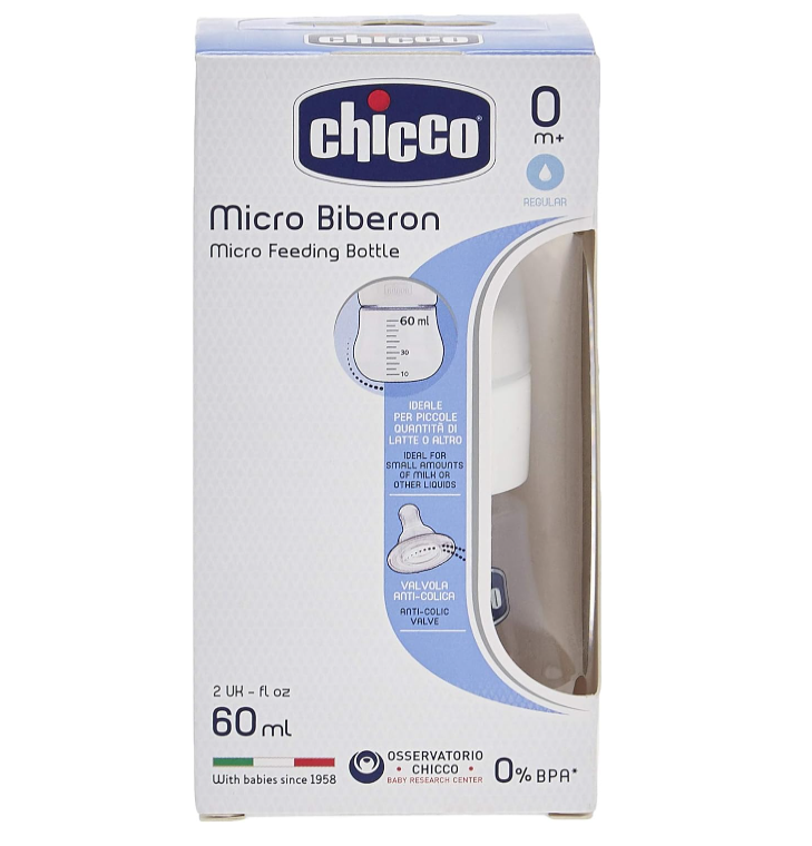 CHICCO MICRO BIBRON FEEDING BOTTLE 0M+ 60ML-4765
