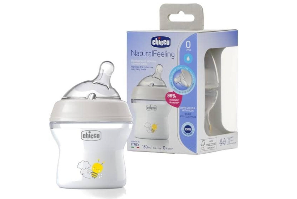 CHICCO NATURAL FEELING 0M+ SILVER BOTTLE 150ML-3657