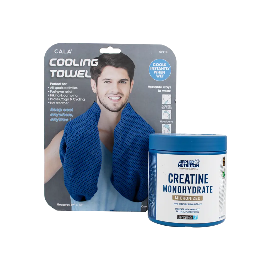 97084-Cala Cooling Towel + Applied Nutrition Creatine Set