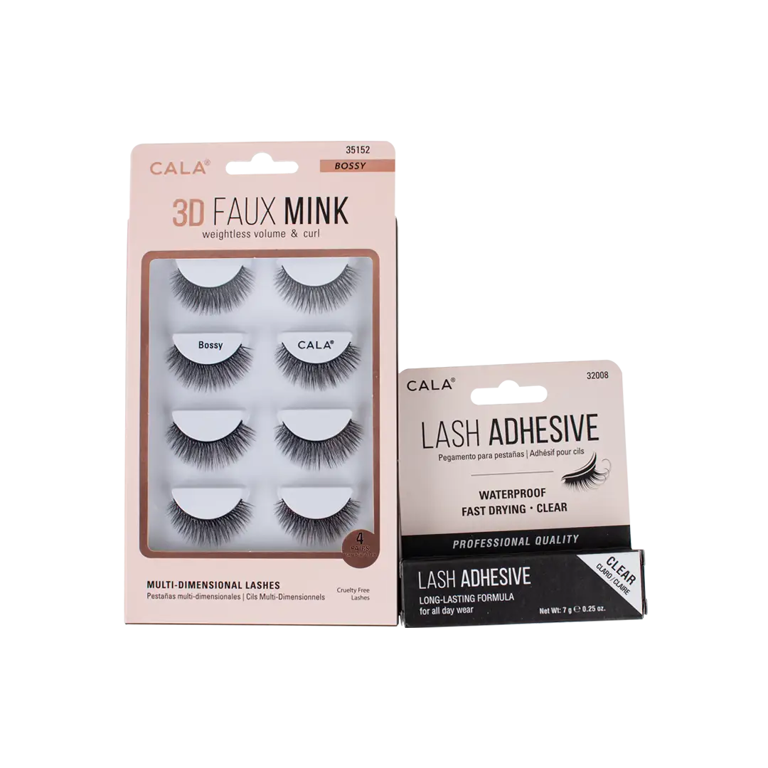 97085-Cala Eye Lash Faux Mink Bossy + Adhesive Set +1