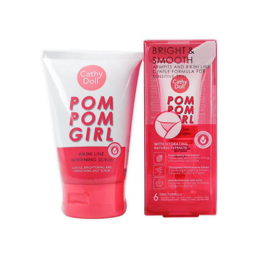 Cathy Doll Pom Pom Girl Bikini Line Whitening Scrub+Bright Serum Set