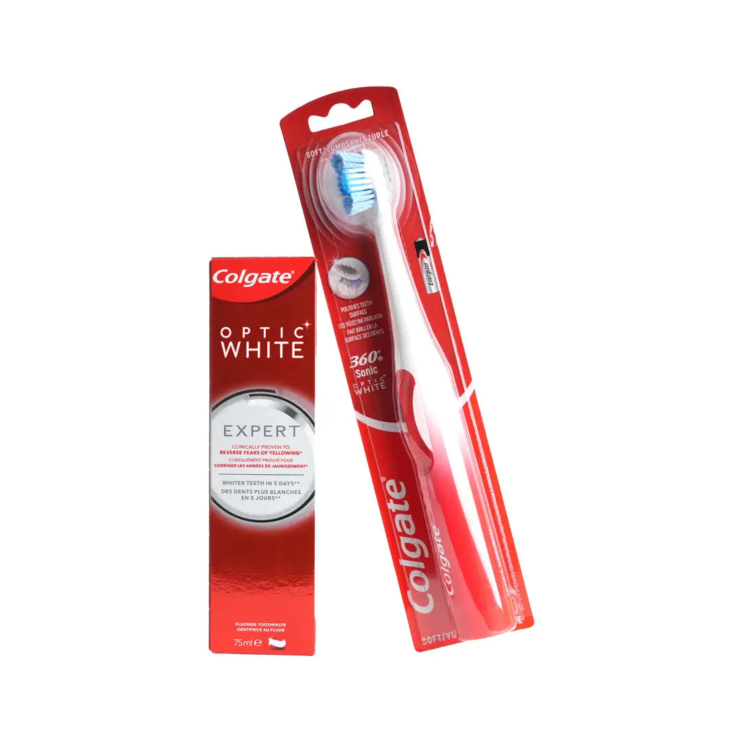 Colgate Optic Toothpaste + Soft Toothbrush Set
