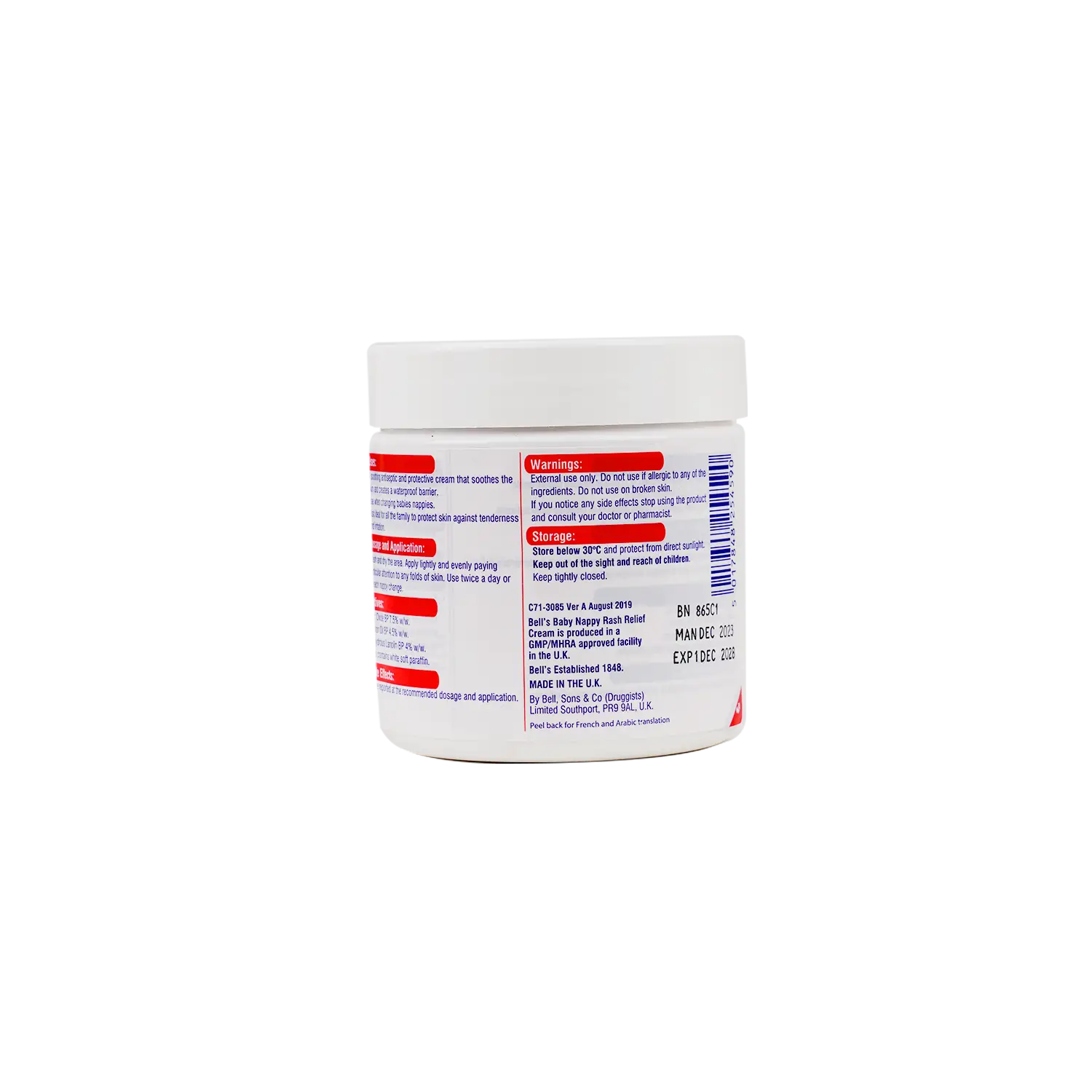 Bells Baby Nappy Rash Relief Cream 225G