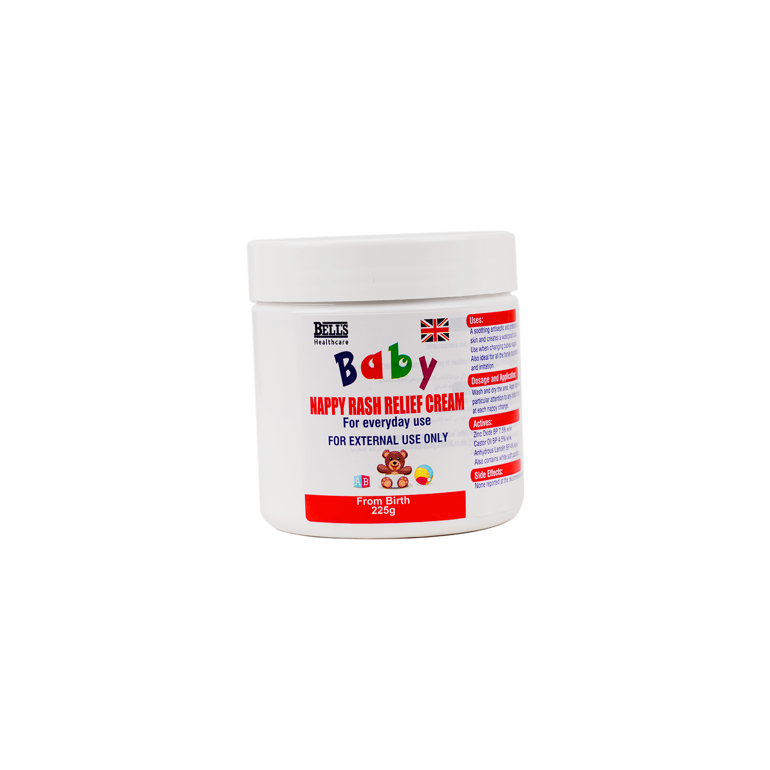 Bells Baby Nappy Rash Relief Cream 225G