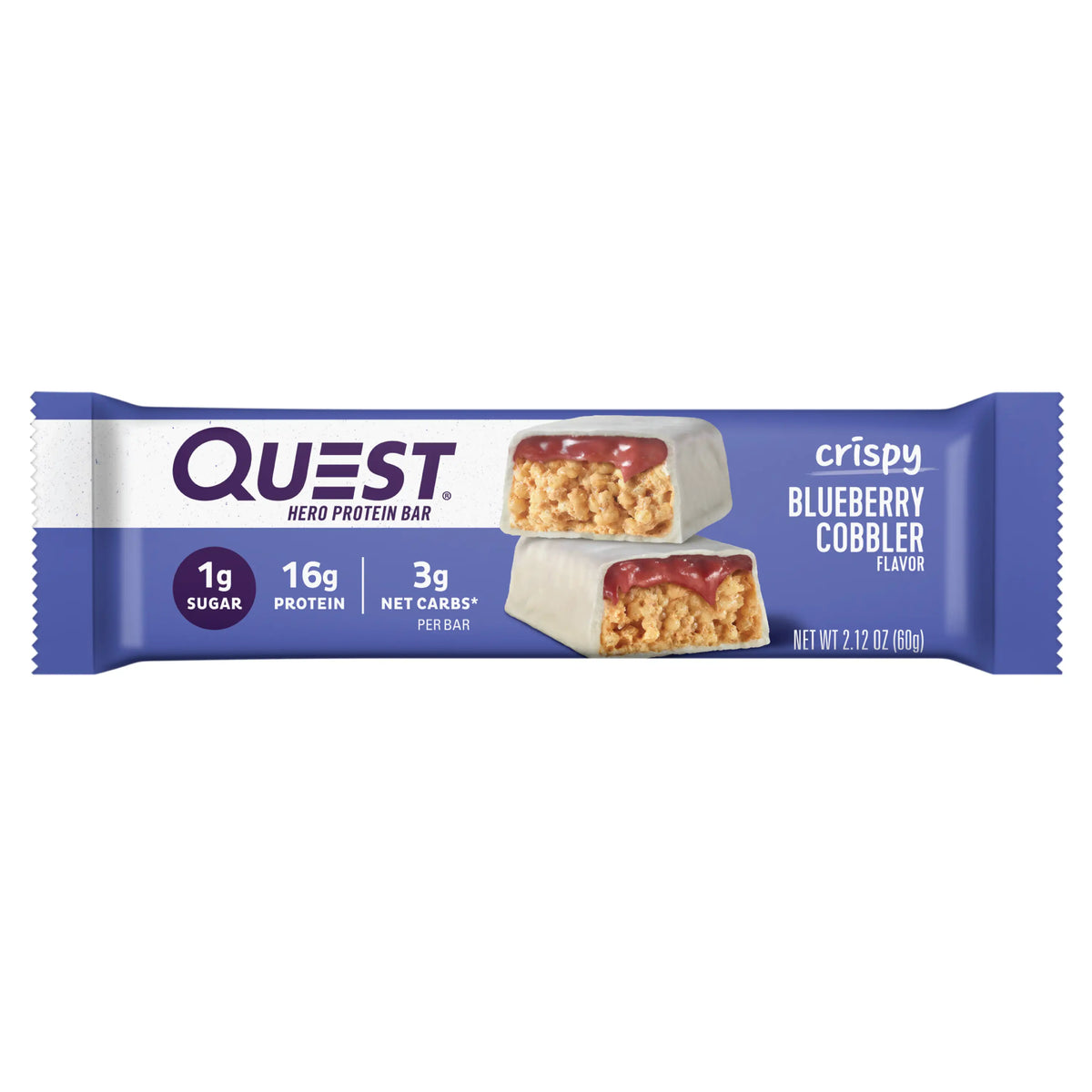 53590-Quest Hero Protein Bar 16g-Blueberry Cobbler 60G