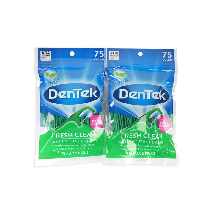 97444-Dentek Fresh Clean Interdental Floss Pick 75pcs Set +1