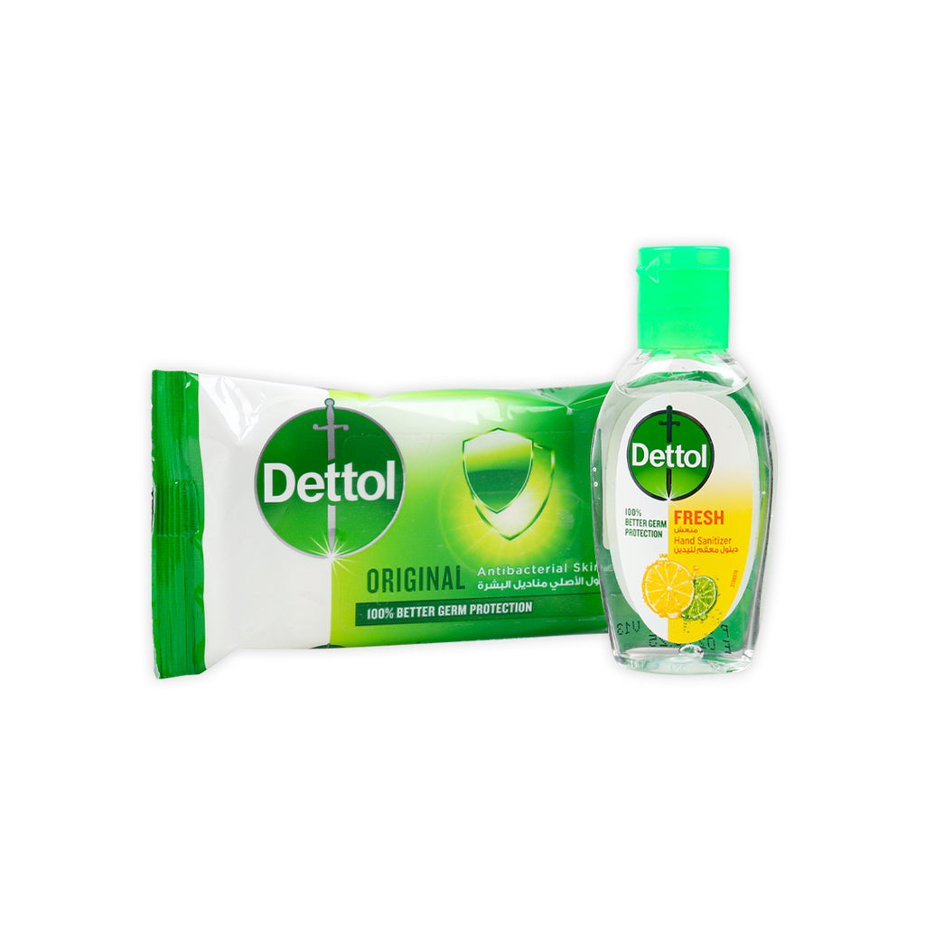 Dettol Hand Sanitizer Fresh + Wipes Set