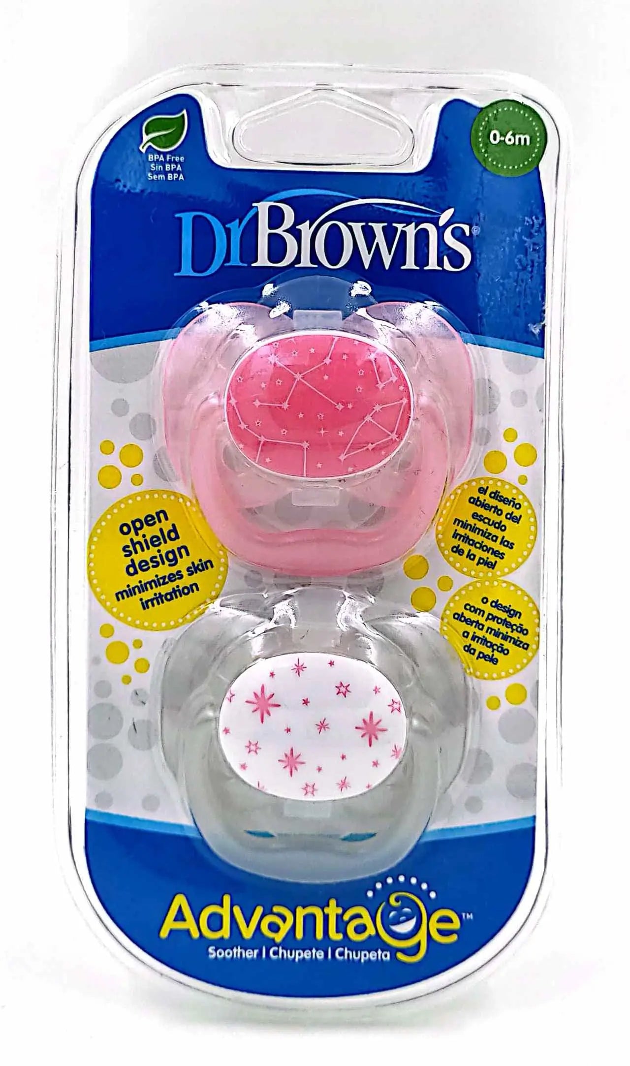 Dr Browns Advantage Pacifier Pink(0-6m)-6610