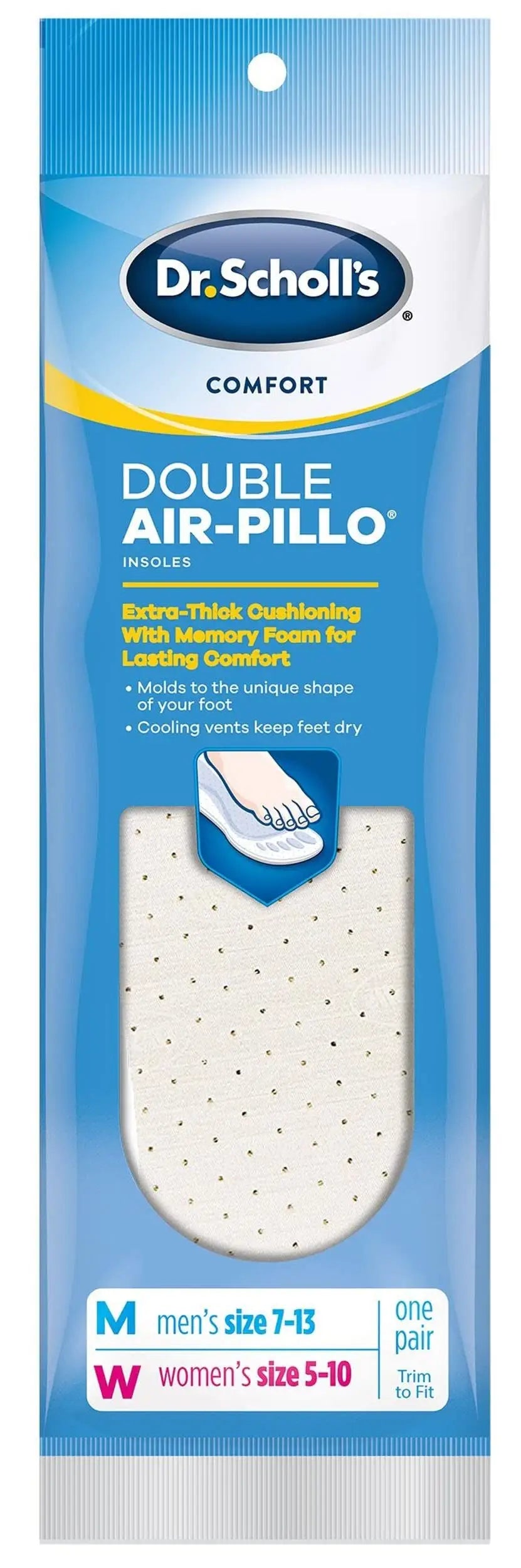 Dr.Scholl's Double Air-Pillo Insoles Men/Women 1Pair