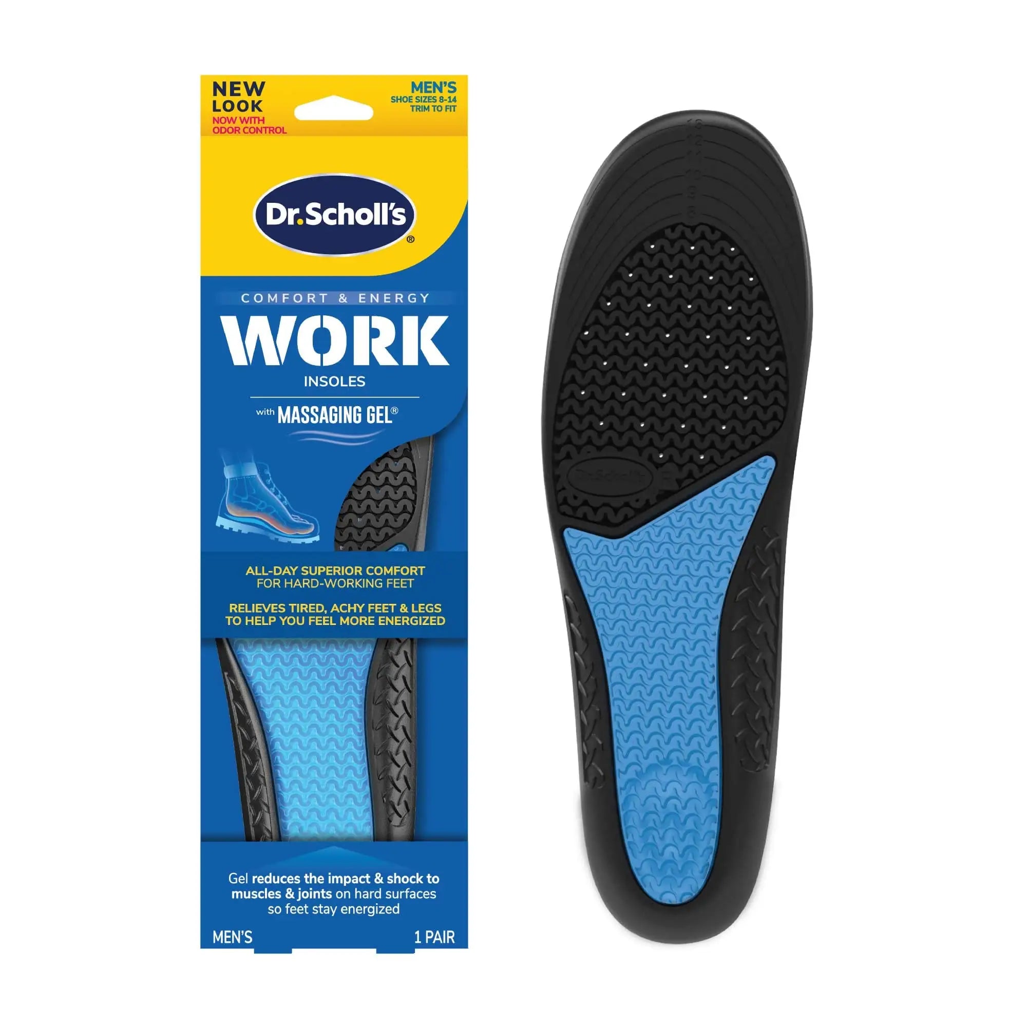 Dr.Scholl's Work Massaging Gel-Men's Size 8-14 1Pair