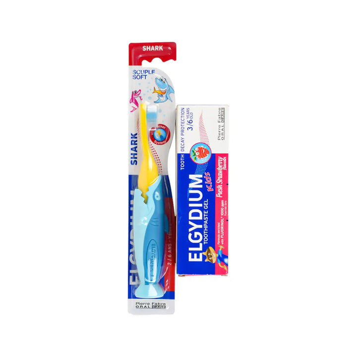 97140-Elgydium Kids Strawberry Toothpaste + Toothbrush Set