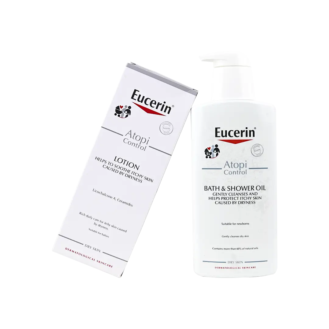 97039-Eucerin Atopi Control Bath & Shower Oil + Body Lotion Set