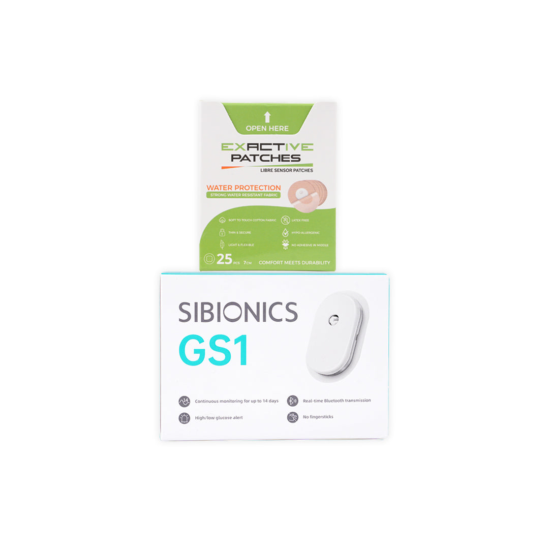 Sibionics Continuous Glucose Monitor-GS1 + Exactive waterproof Patches 7cm 25pcs