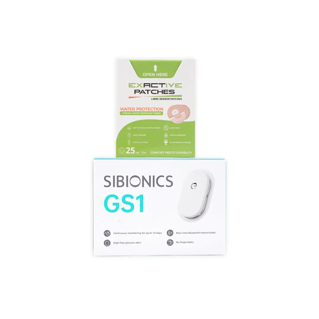 Sibionics Continuous Glucose Monitor-GS1 + Exactive waterproof Patches 7cm 25pcs