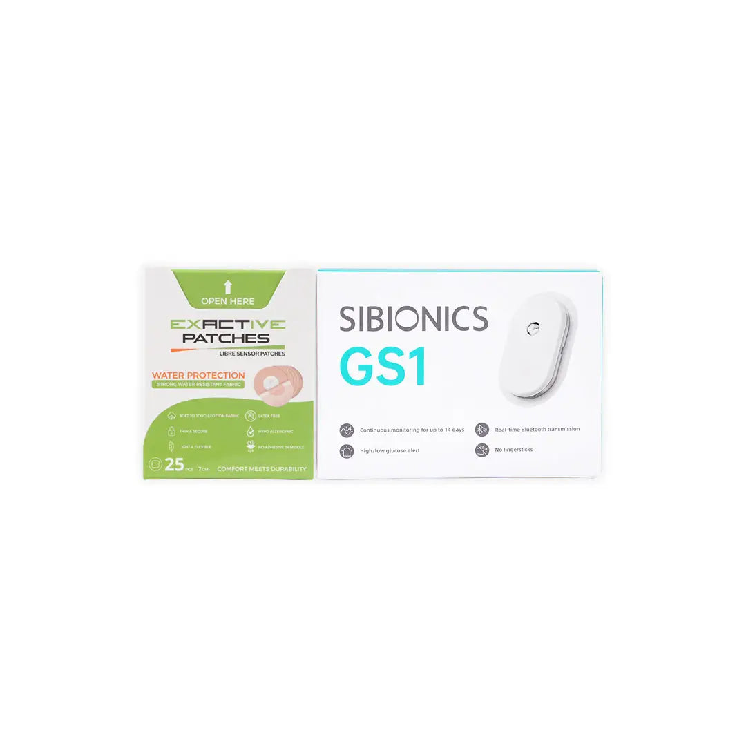 Sibionics Continuous Glucose Monitor-GS1 + Exactive waterproof Patches 7cm 25pcs