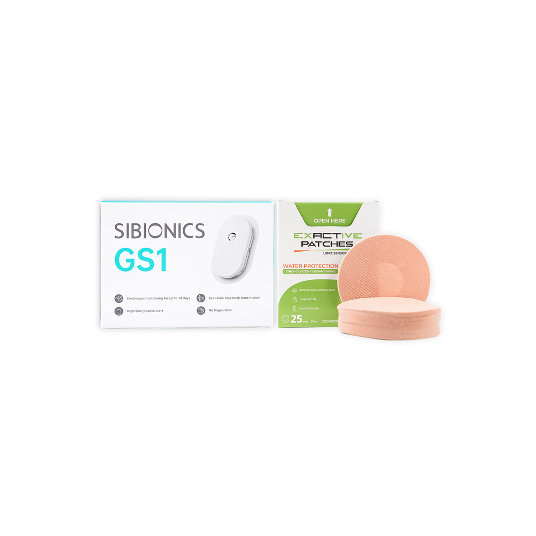 Sibionics Continuous Glucose Monitor-GS1 + Exactive waterproof Patches 7cm 25pcs